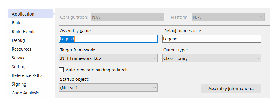 Visual Studio: Project Properties