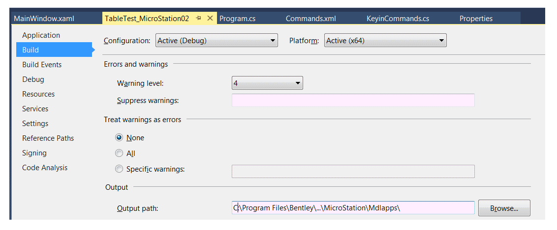 Visual Studio: Project Properties