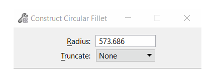 Create Fillet tool settings